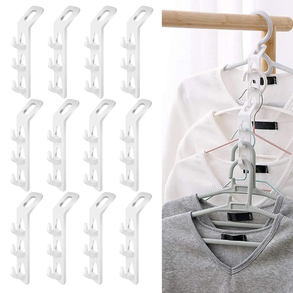 12* Space Saving Multi Function Coat Hanger Hooks for Efficient Closet #