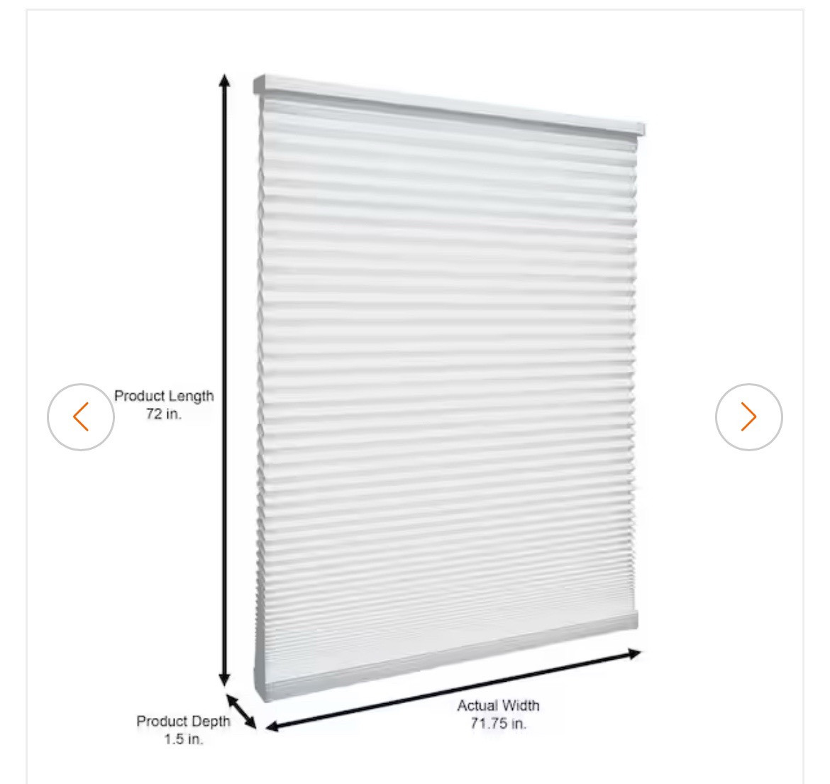 NEW Home Decorators Cordless Light Filtering Cellular Shade 72”x72” Snow Drift