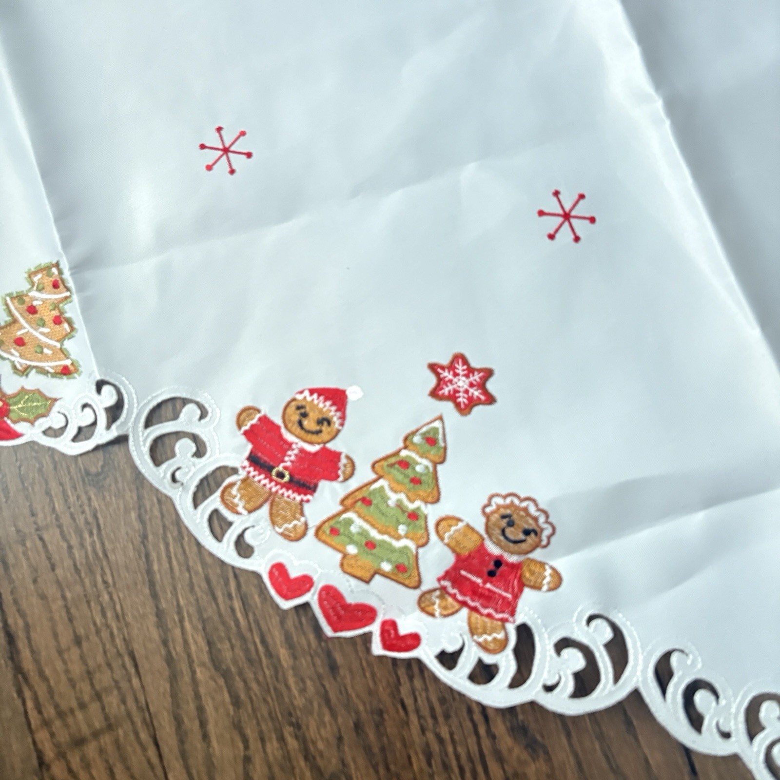 Gingerbread Embroidered Swag Curtains 2 Pc Set 36 Inch Long 29 In Wide Polyester