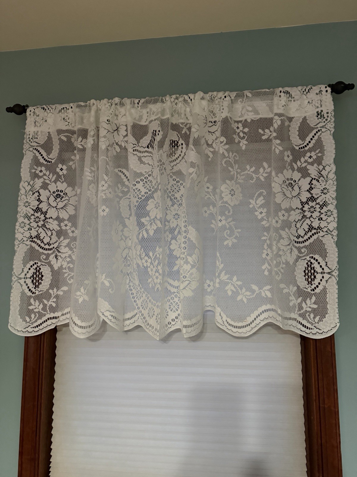 Two White Lace Window Valances 60 x 30 Oxford House Ainsley Tier New In Package