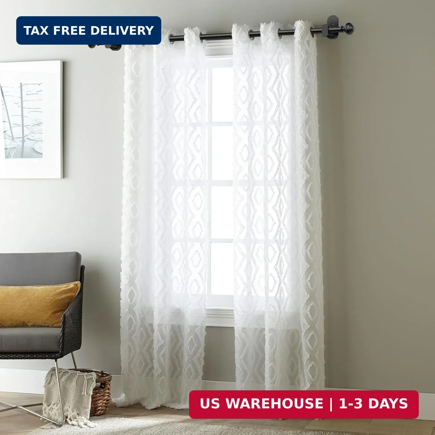 KAMANINA No Drill Curtain Rods for Windows 32 to 58 Inches, 5/8 Inch Renter Frie