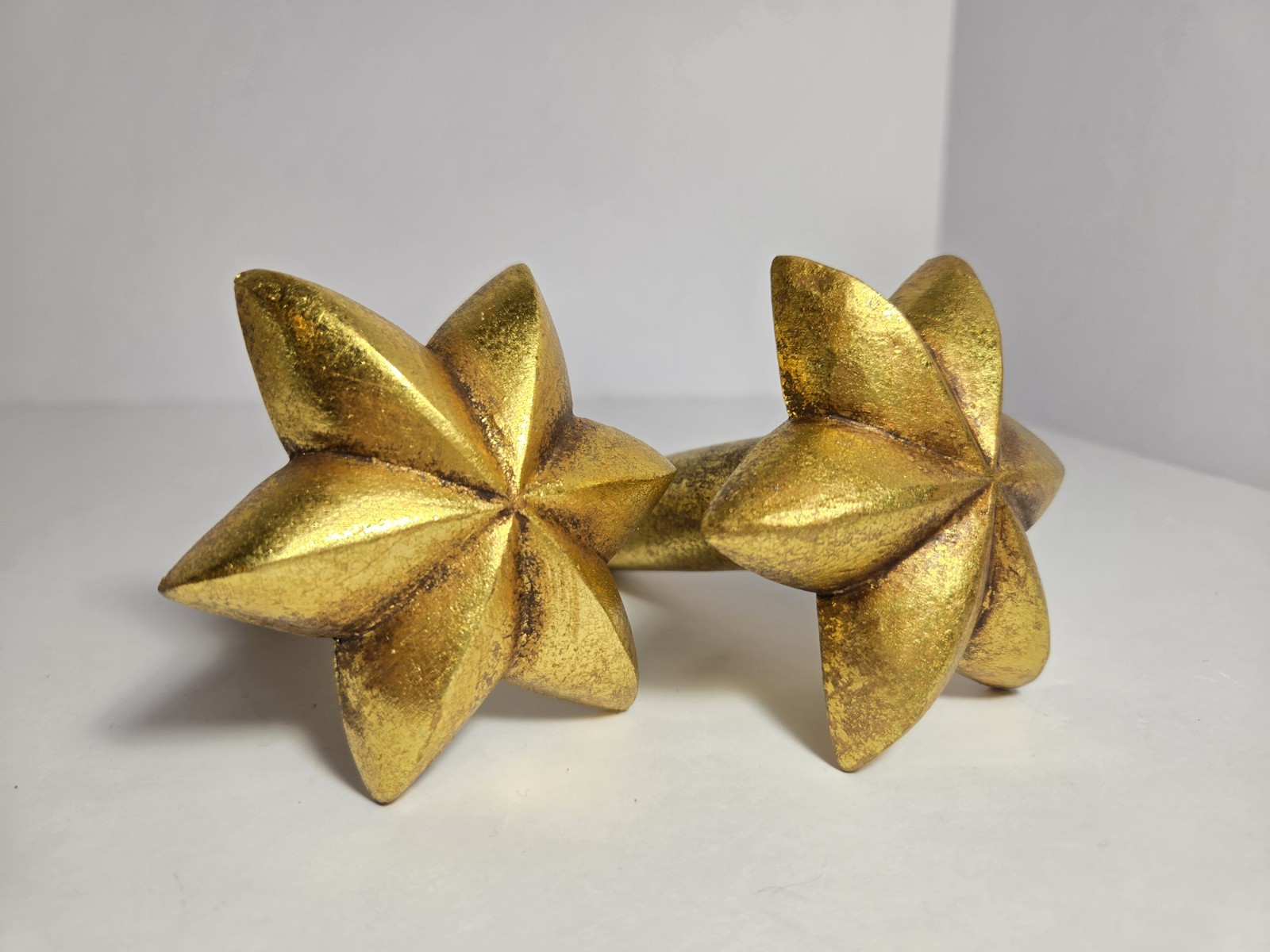 Gold Star Curtian Tiebacks Decorative Drape Holdbacks Antique Finish NOS