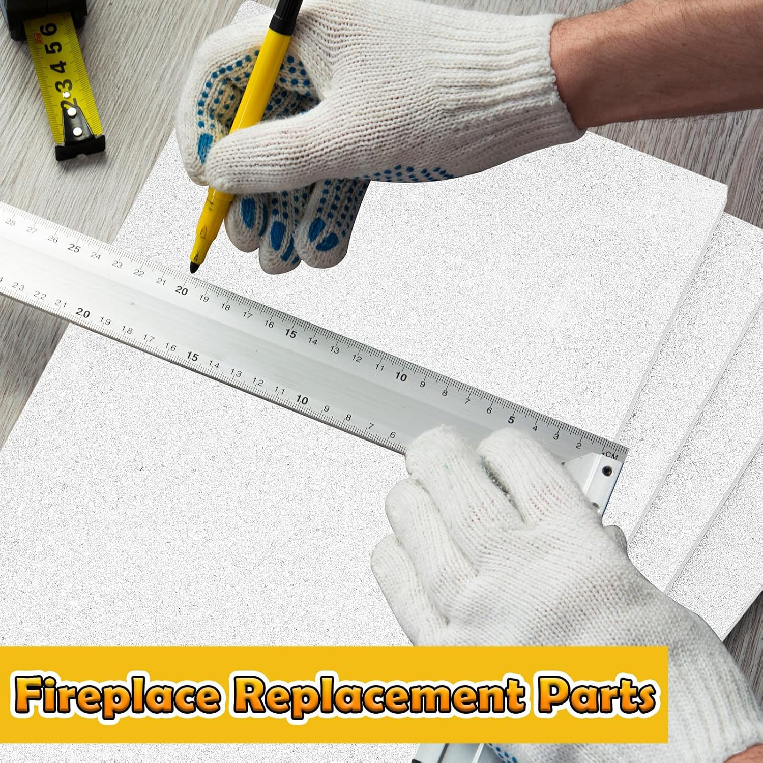 4 Pcs Fireplace Refractory Panels 11.75 X 21 X 0.5 Inches Baffle Board for Wood