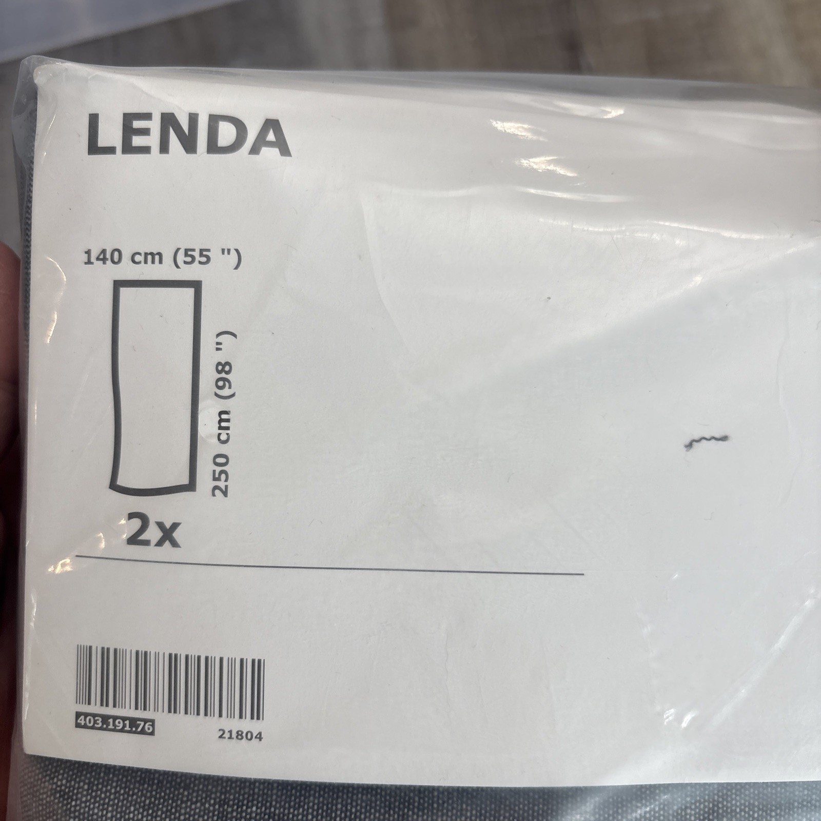 New Sealed Ikea Lenda 55 x 98″ Gray Tab Top Curtains 403.191.76 1 Pair
