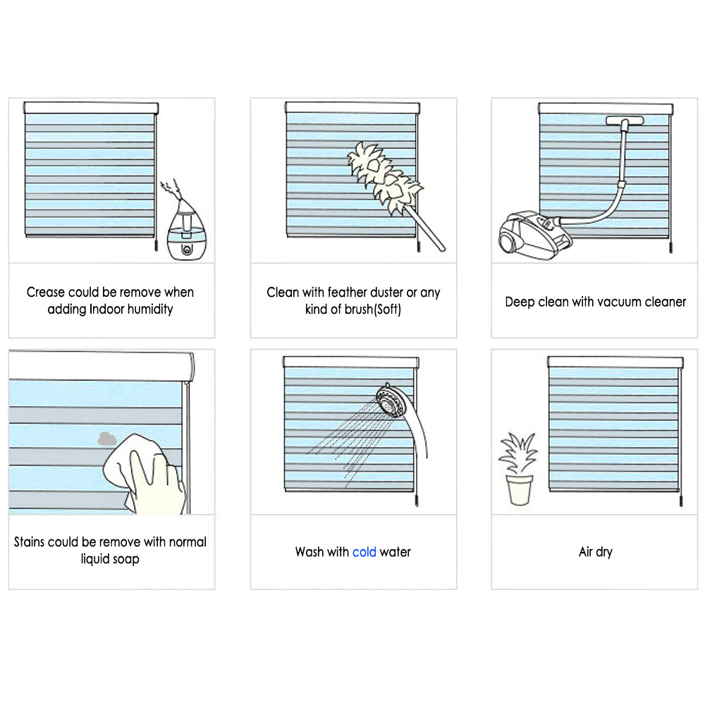 24″ x 72″ White Zebra Roller Blinds Cordless Dual Layer Shades Sheer or Privacy