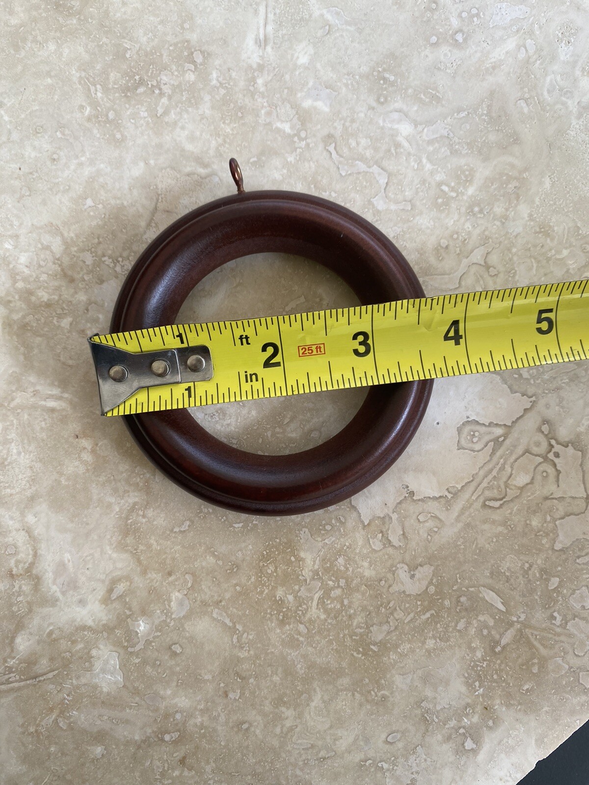 PACK OF TEN : Rings for 2” Wood Pole for Window Drapes – Mahogany