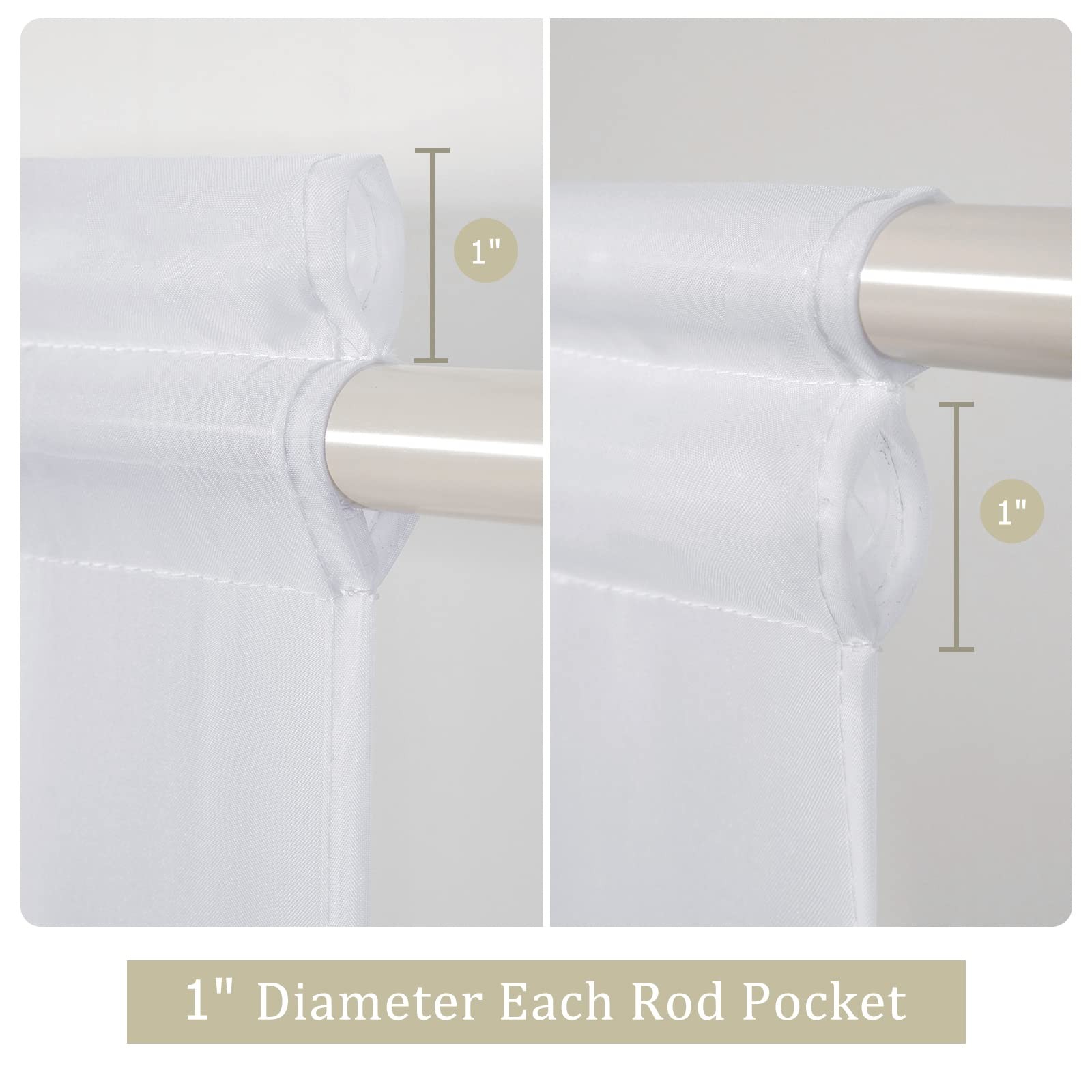 MIULEE 2 Panels Sidelight Curtains for French 40″W x 72″L (Pack of 2), White