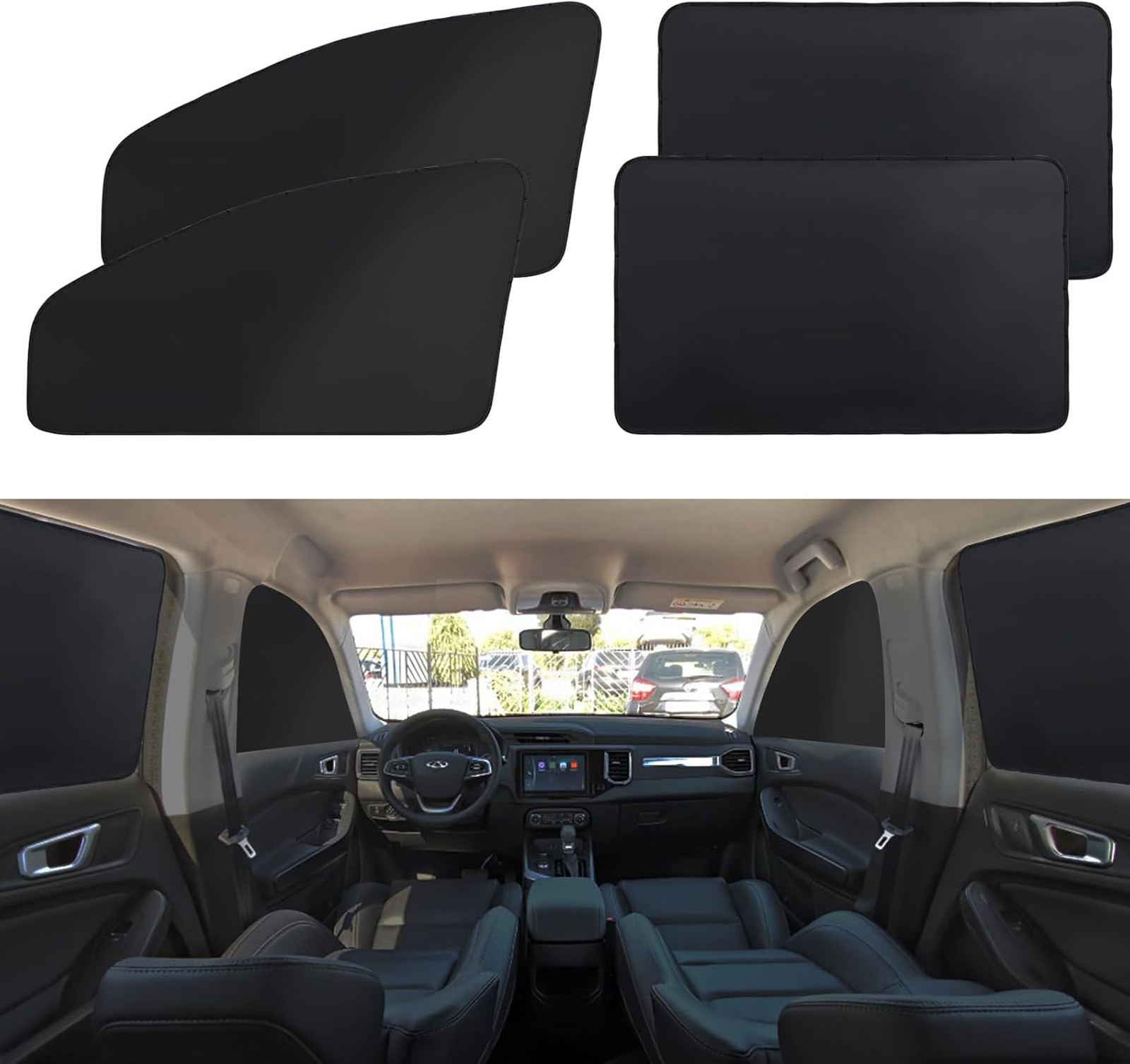 XCBYT Magnetic Car Window Shades for Side Window, 100% Blackout Privacy | 4-Pack