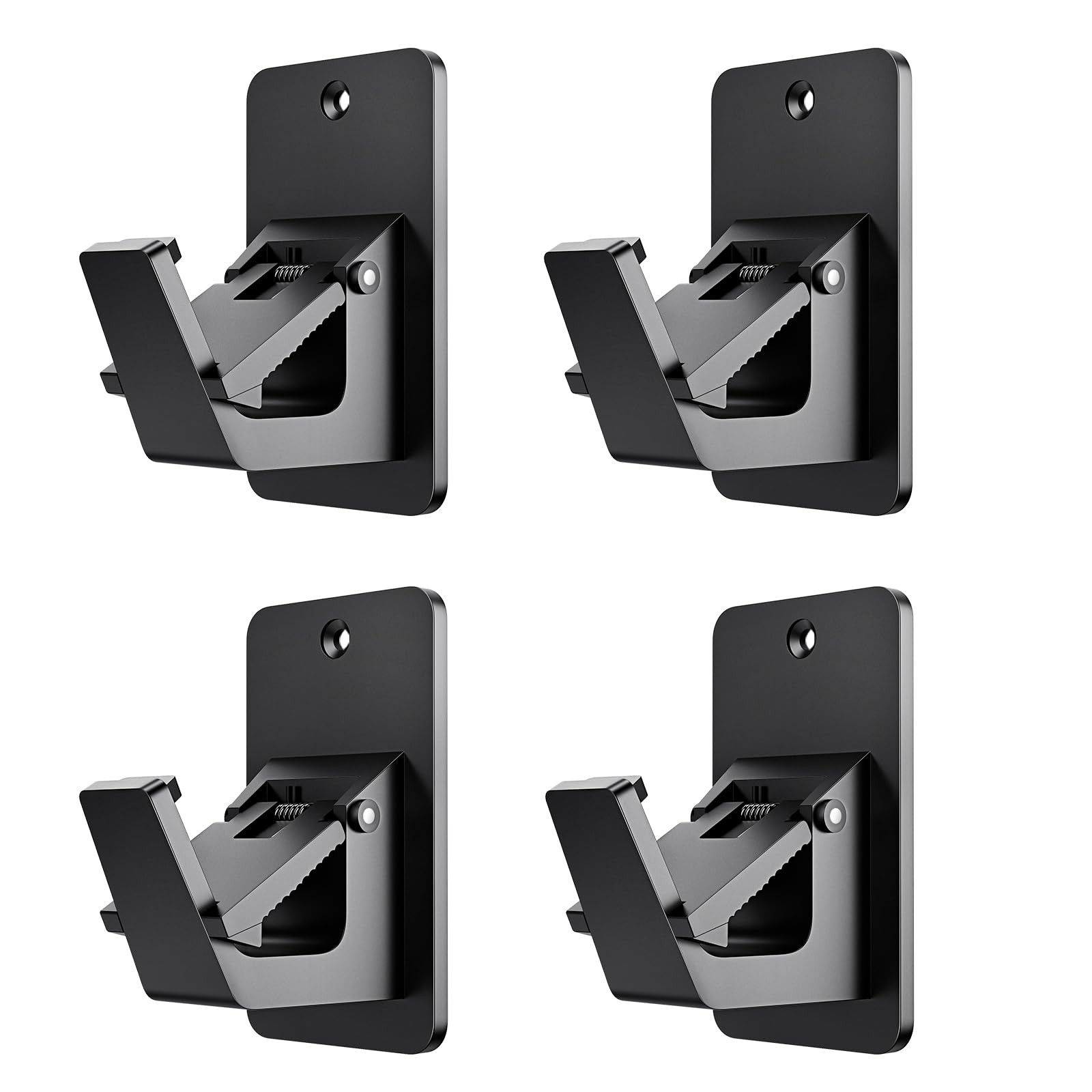 Universal Curtain Rod Holders, No Drill Brackets, Self Black