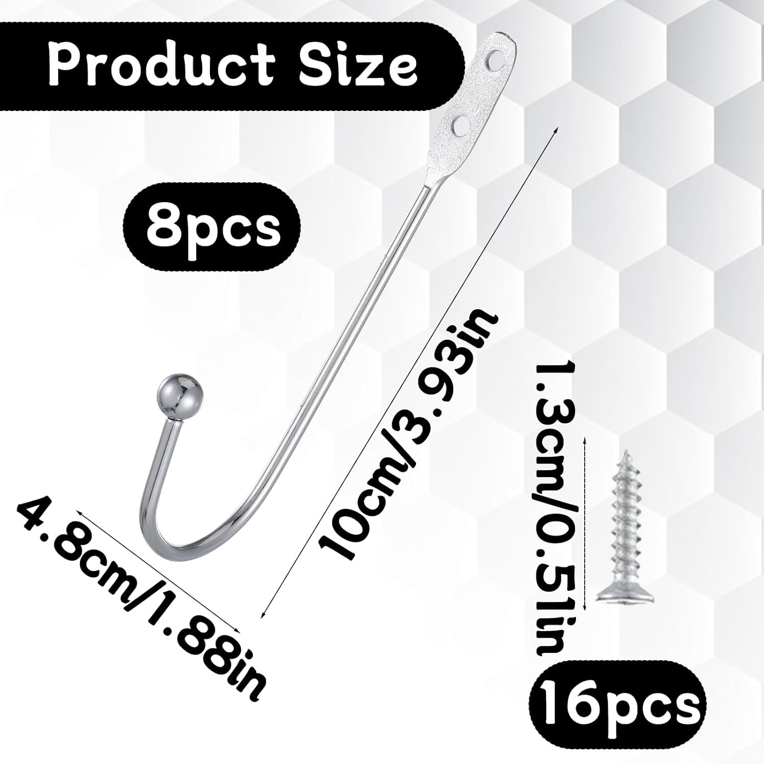 8 Pcs Metal Curtain Holdbacks, Curtain Tiebacks Wall Mounted Curtains Hooks Deco