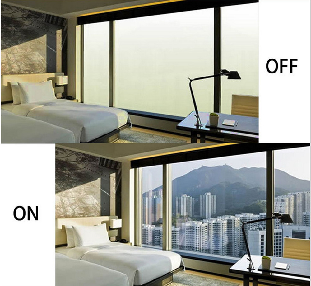 Black/White Smart Film Switchable Power on Privacy Electronic Power Custom Size