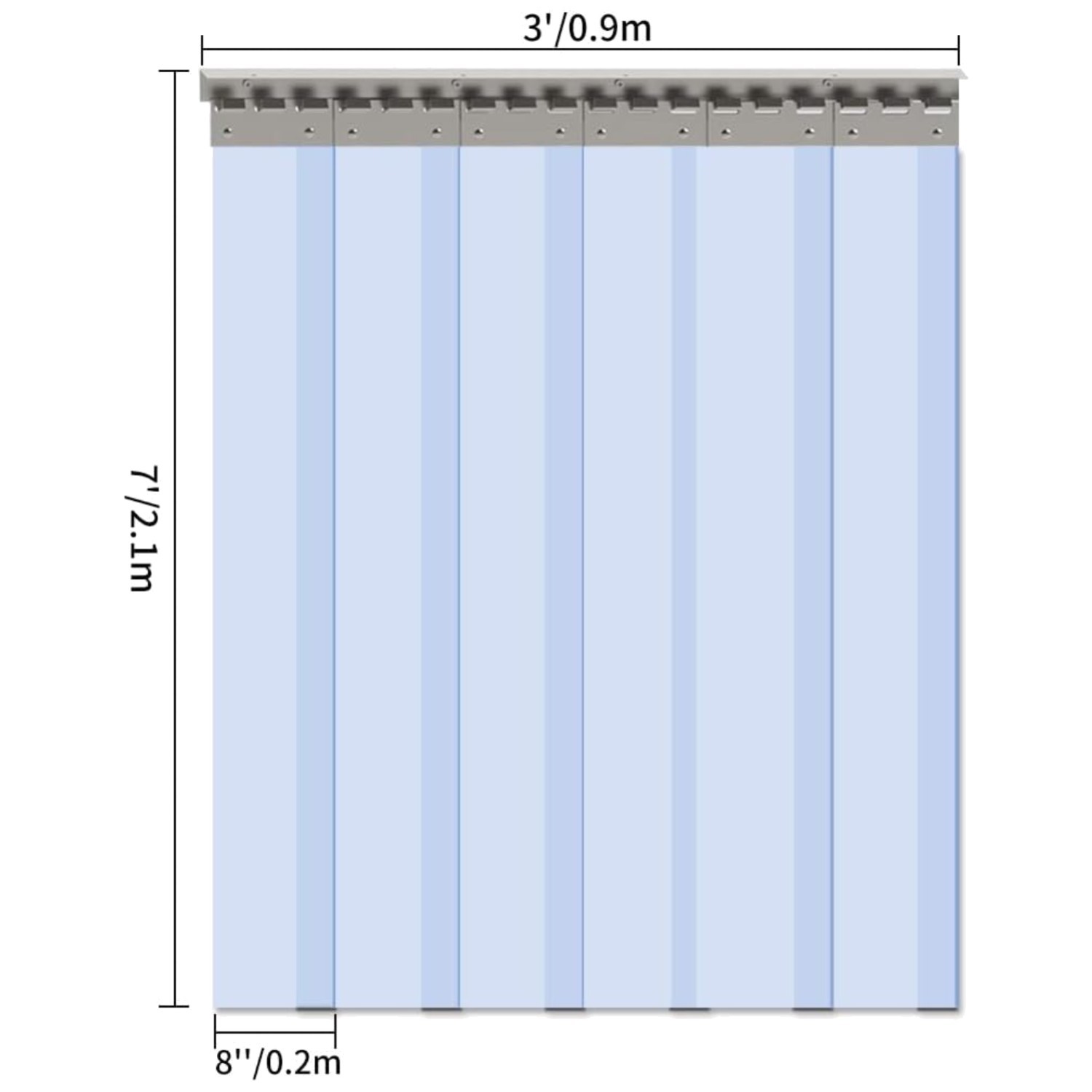 Clear PVC Curtain for 3′ X 7′ Doors