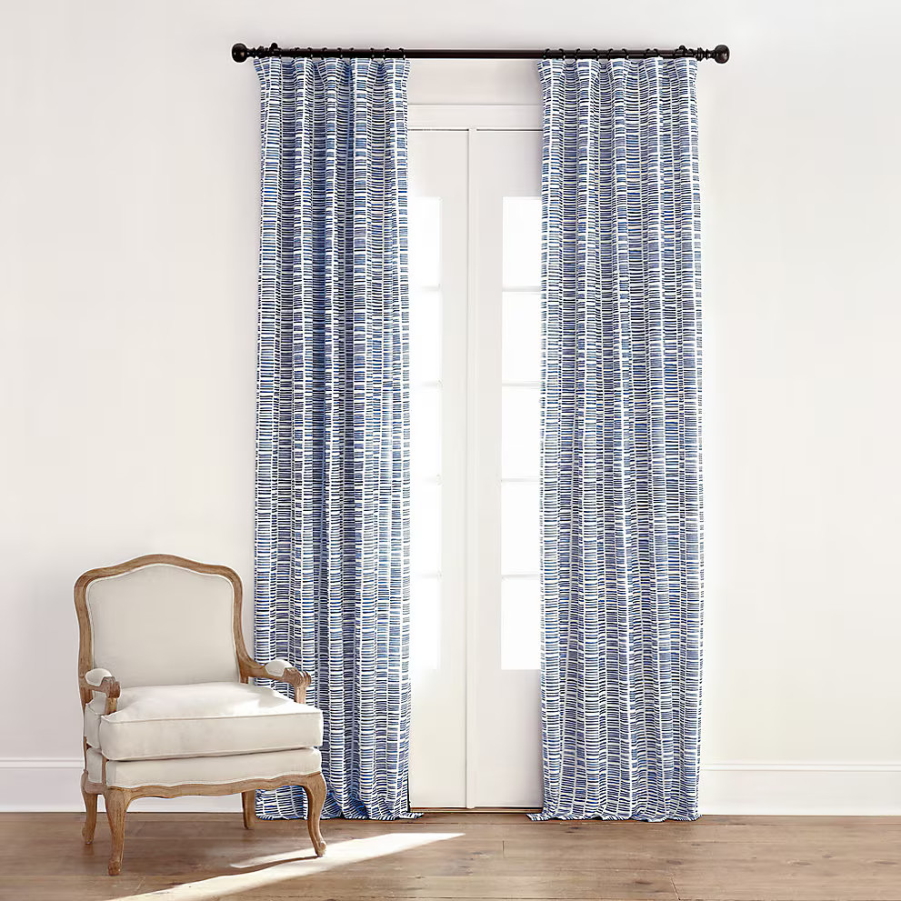 Ballard Designs Hatch Stripe Drapery Panel – Indigo…