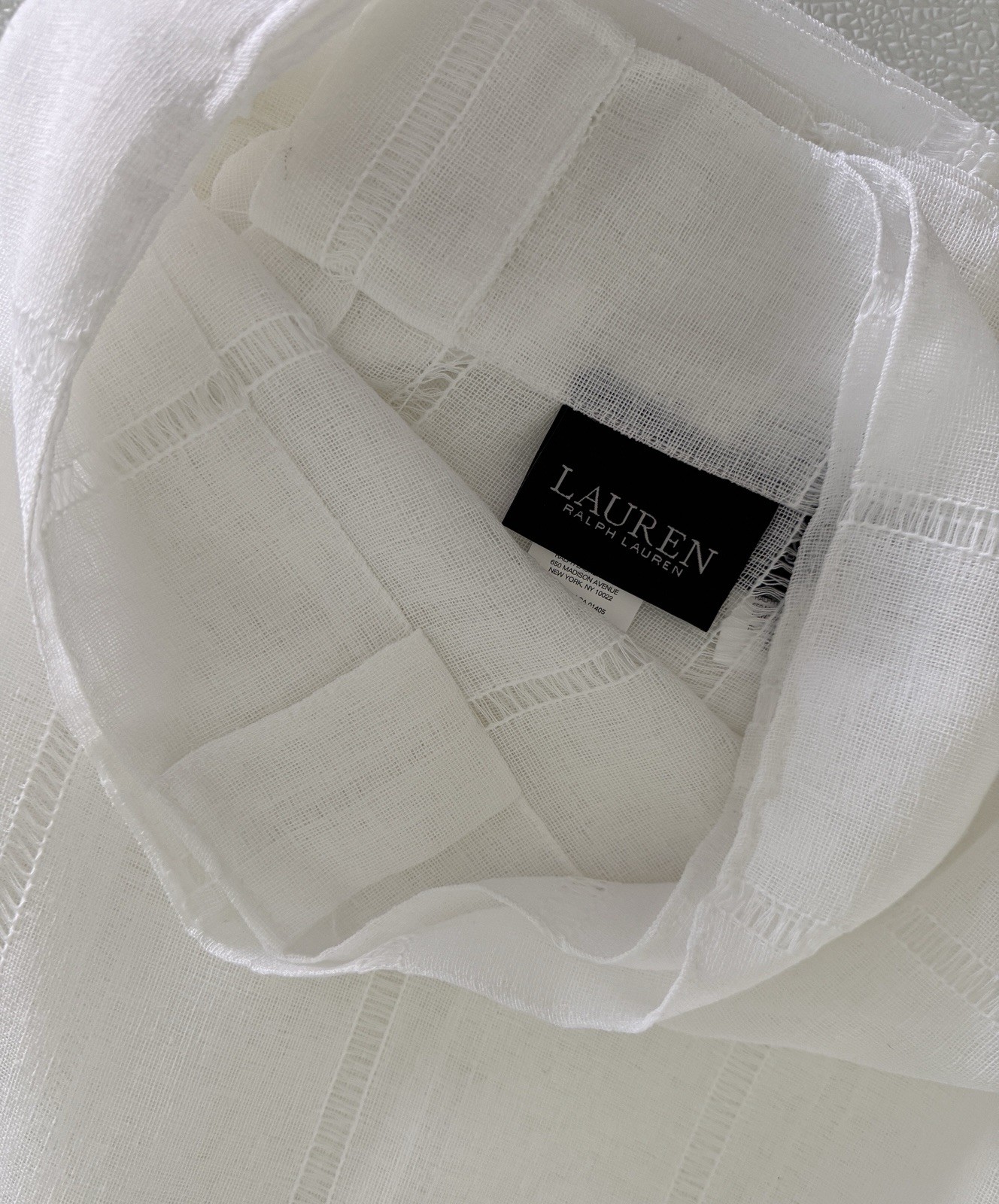 New Ralph Lauren Window Curtains 2 Panels Snow White 54 x 108 Hamilton Back Tab