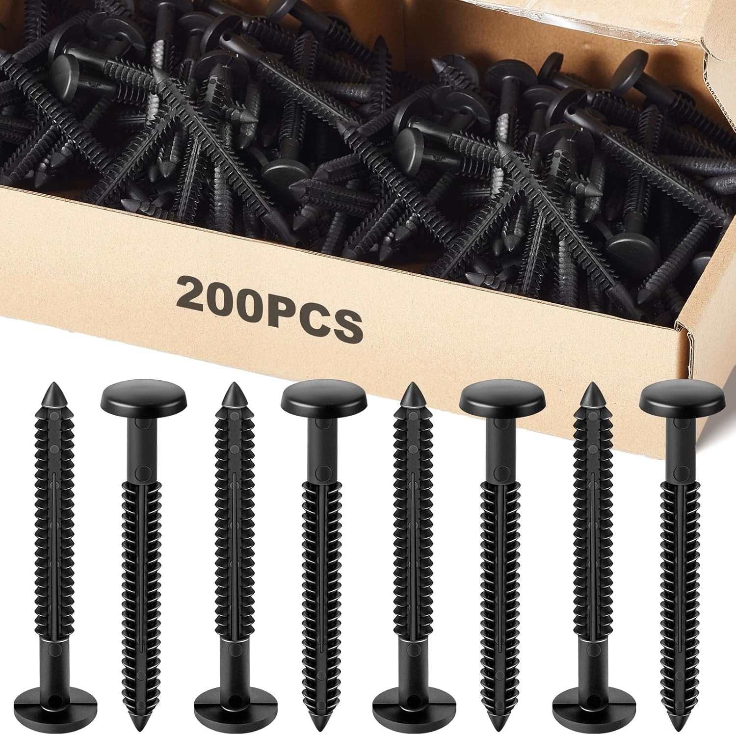 200 Pcs 3 Inch Vinyl Shutter Fastener Window Panel Peg Lok Pin Pegs Screws Sh…