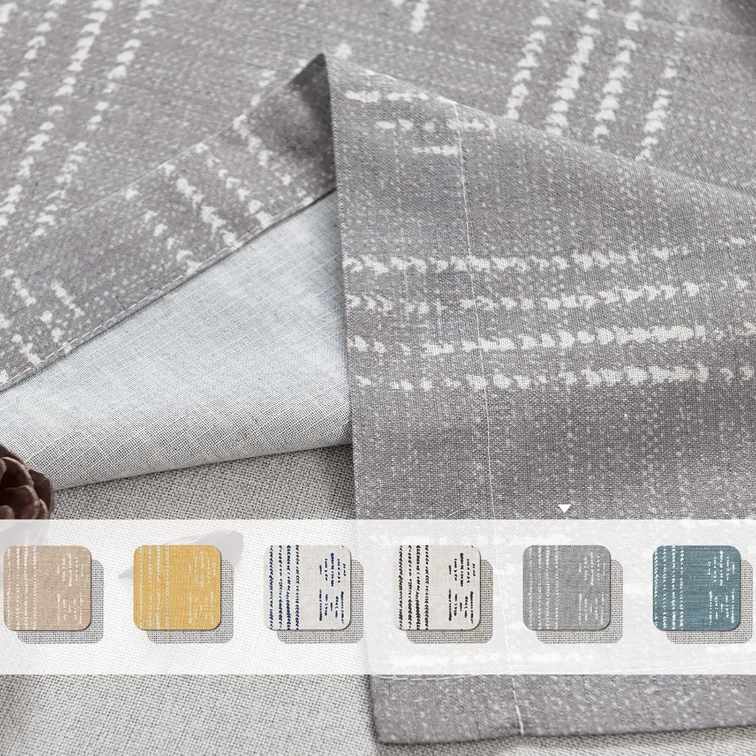Geometric Striped Boho Valance Curtains Blackout Double Layer Valance for Win…