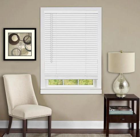 ACHIM GII Deluxe Sundown White Cordless Vinyl Mini Blind 1″ Slats 35″ x 64″