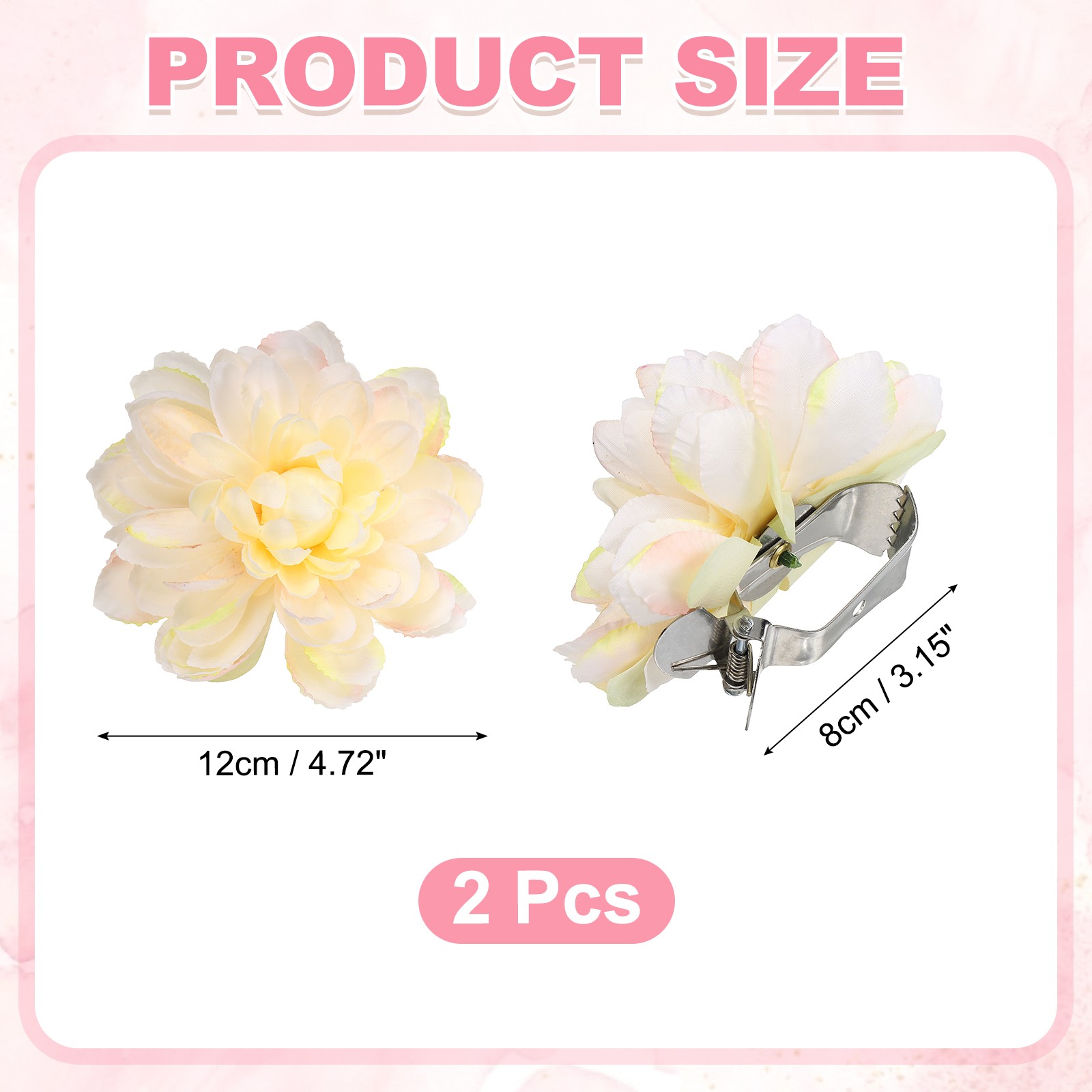 2PCS Flower Curtain Clips, Curtain Tiebacks Decorative Holdback, Pale Orange