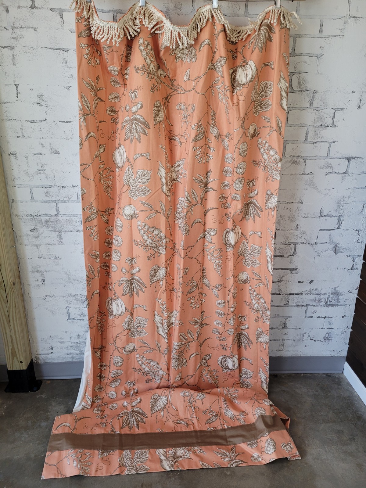 Custom Curtain 2 Panels Lined 107″ Long Drapery P Kaufmann Floradora 100% Cotton