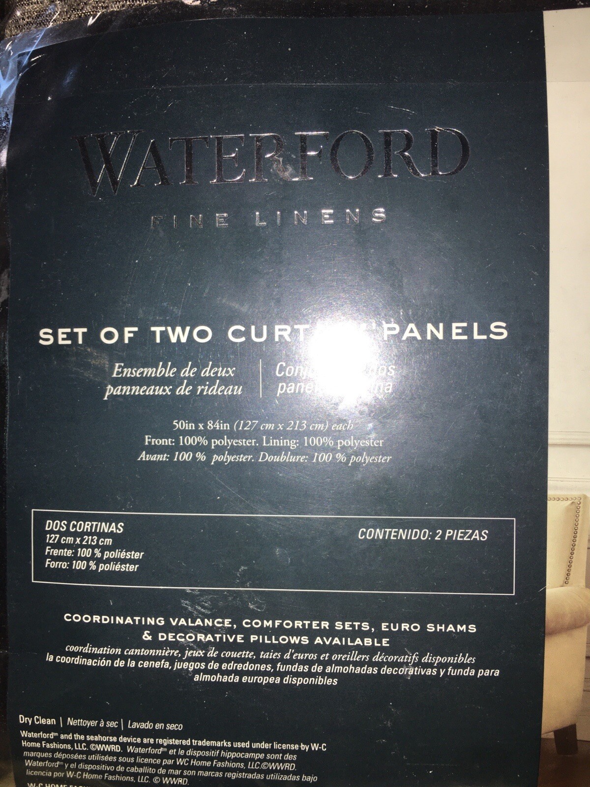 WATERFORD PATRIZIA WINDOW DRESSING 2pc PANELS 3pc ASCOT VALANCE MOCHA NIP