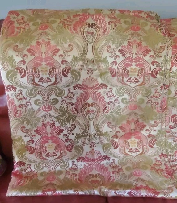 Pier 1 Curtains Jaquard Lined Pole Pocket 54 X 84 Green Pink Beige