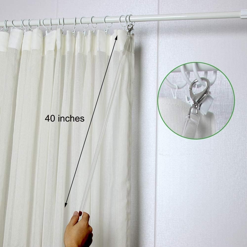 Curtain Pull Rod Set 2 Pack Acrylic Invisible Wardrobe Drapery Grommet Curtain