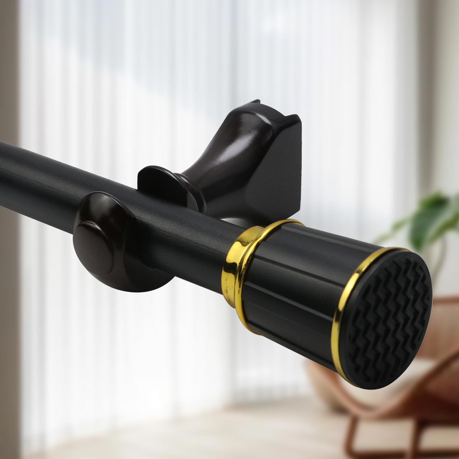 2PCS Dark Brown Solid Wood Curtain Rod Bracket 35mm/1.37in Heavy Duty 1-2/5″