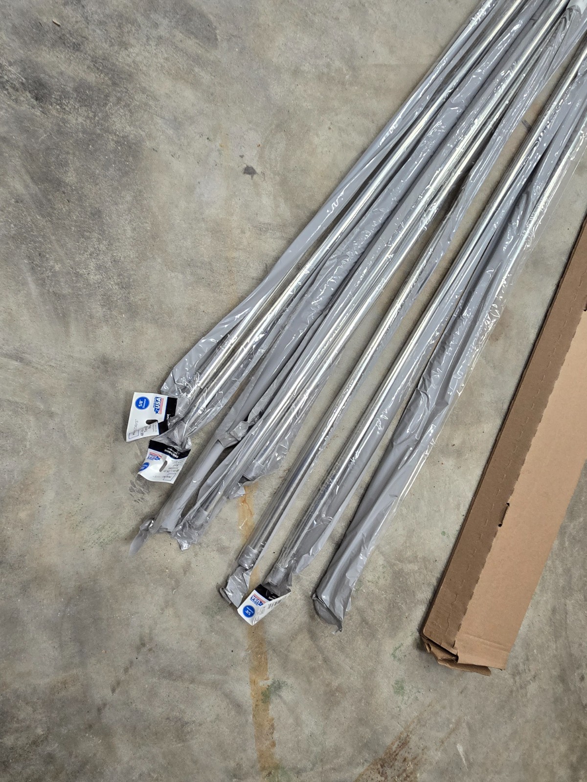 MAINSTAYS 5/8″ Spring WINDOW Curtain Tension Rods Chrome 48 to 75″ Pack of 10