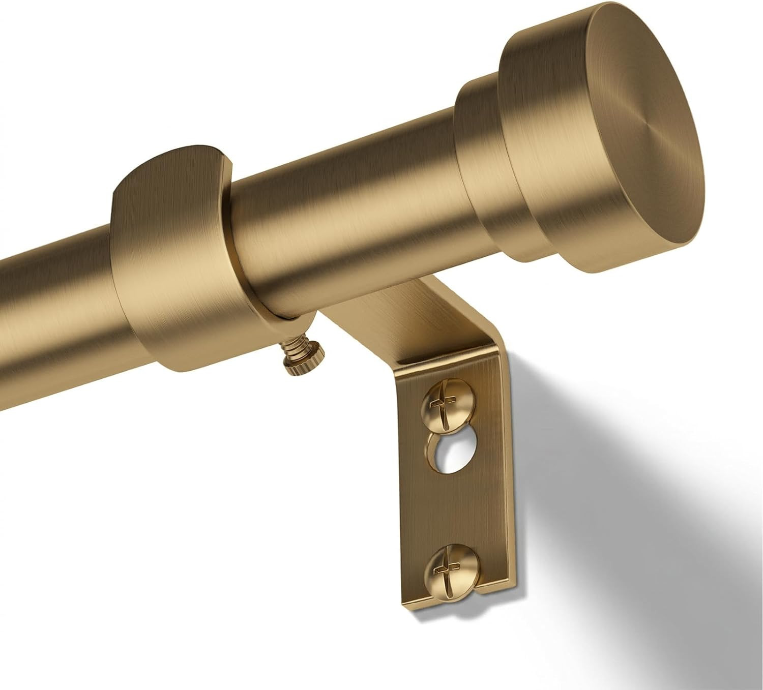 Hei!Dear Brass Gold Curtain Rods 36 to 88 Inch, Brushed Warm Gold 1″ Adjustable