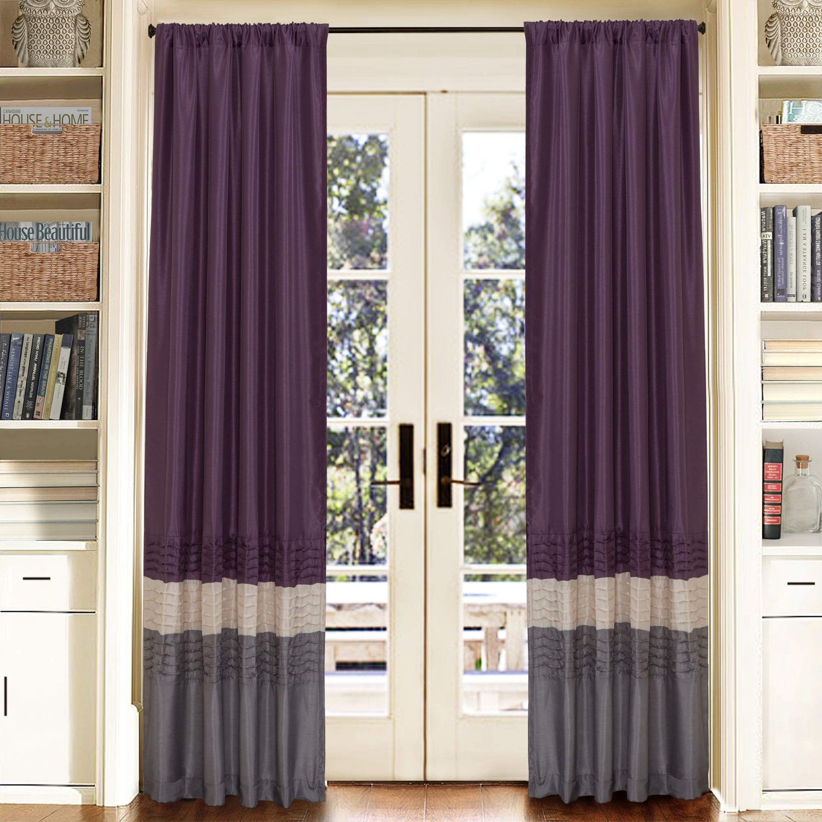 Lush Decor Mia Panels Drapes Color Block Stripe Set For Living Dining Bedroom