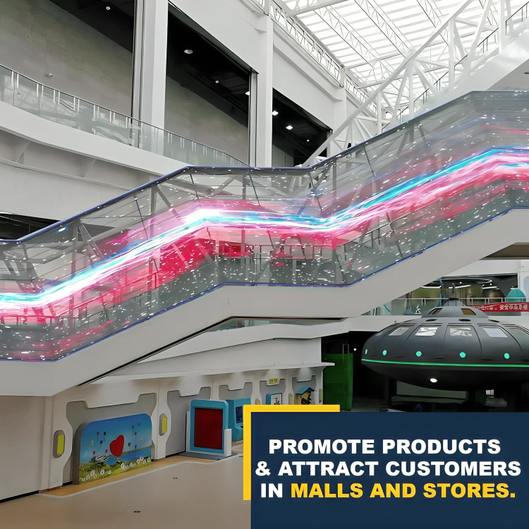 Flexible P6, P10, P16 LED Film 39.5″x10″ Transparent Digital Advertising Screen