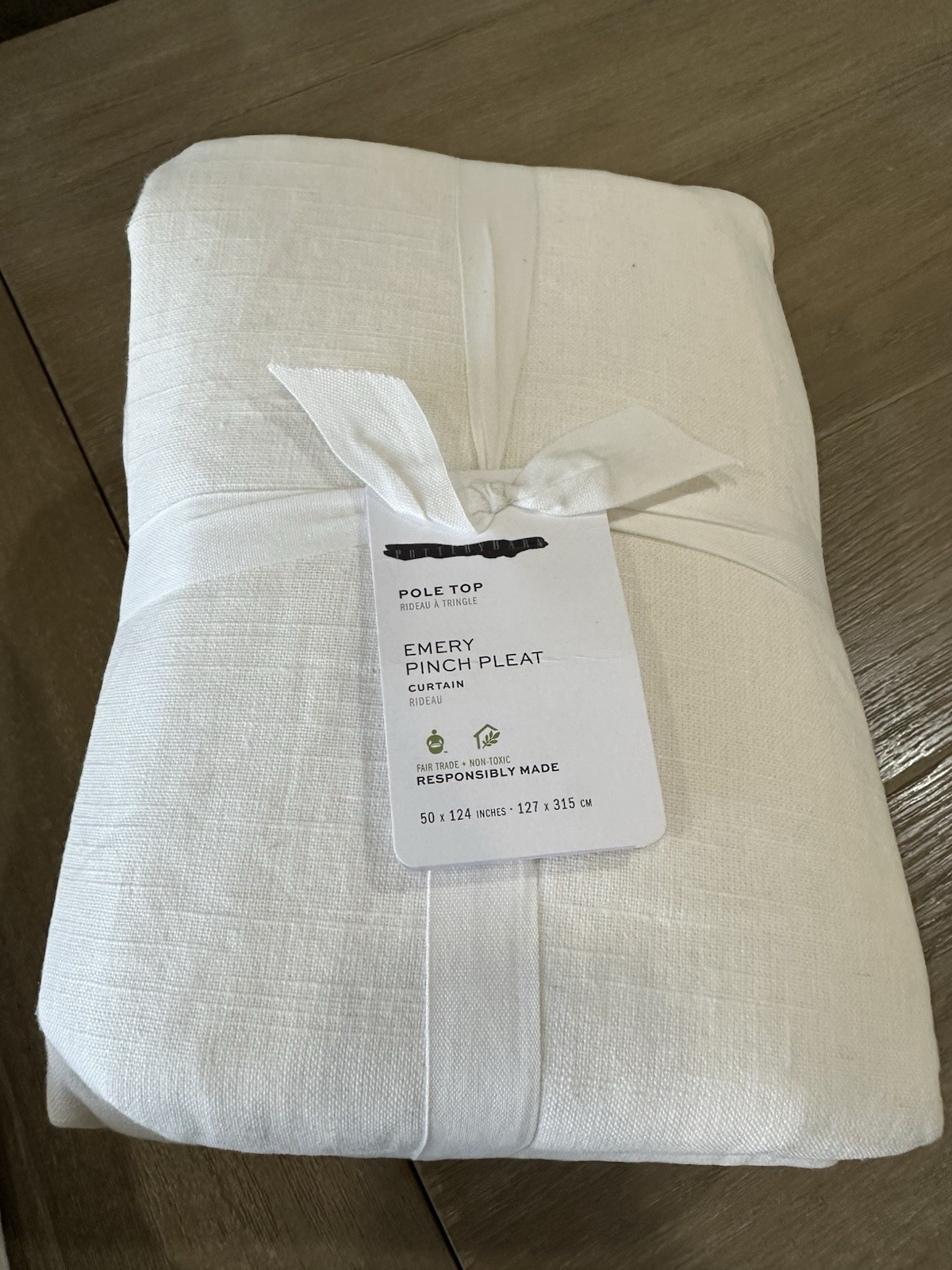 Pottery Barn PINCH PLEAT Emery Drapes 50×124 warm white 1 panel