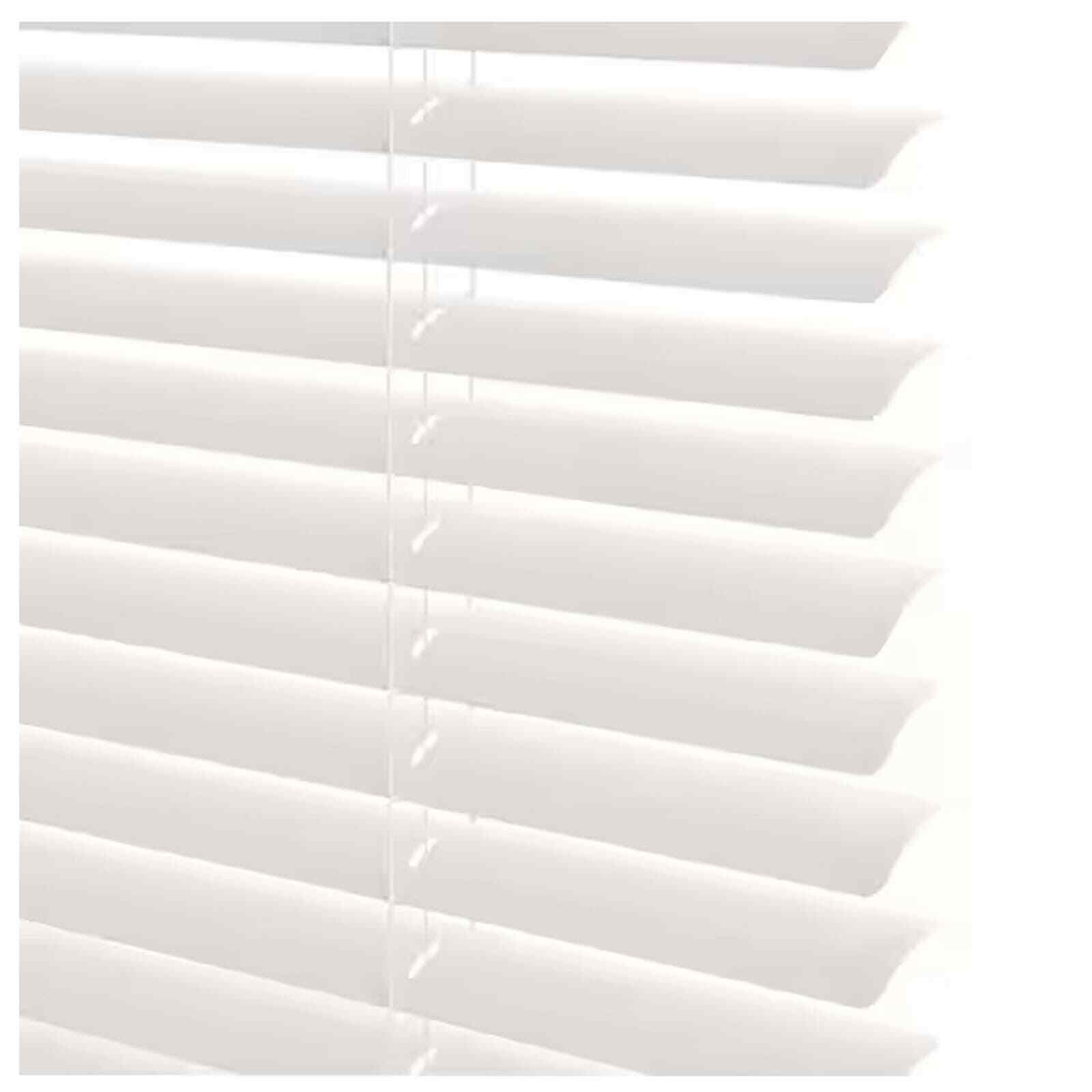 46″W x 64″L Cordless Light Filtering Alabaster Vinyl 1″ Mini Blinds + Free Ship