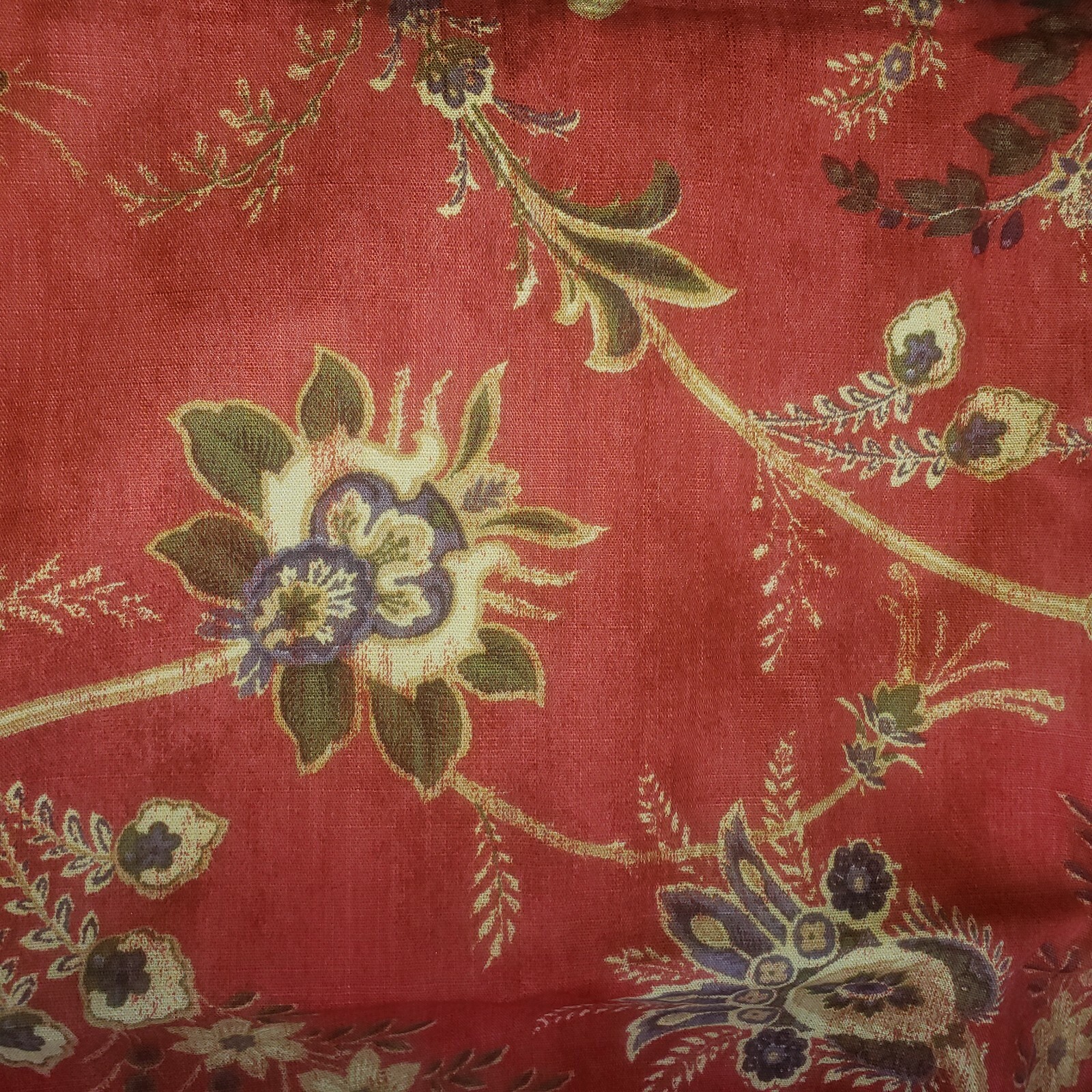 Cindy Crawford Matera Vine Tailored Valance JC Penney Floral Lined Paprika RED