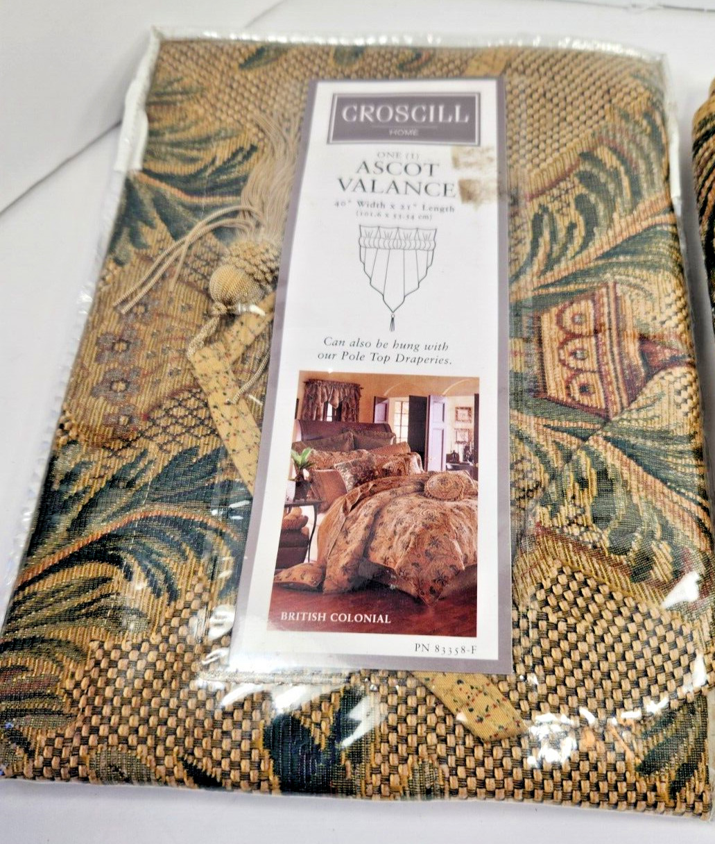 2 CROSCILL HOME ASCOT VALANCE BRITISH COLONIAL 40″ BY 21″ STYLE NO. 3913