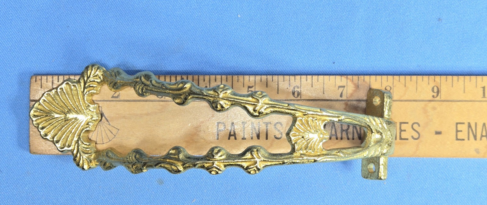 Brass Curtain Drape Tie Back Ornate Leaf Hollywood Regency Set 2 Holder Floral