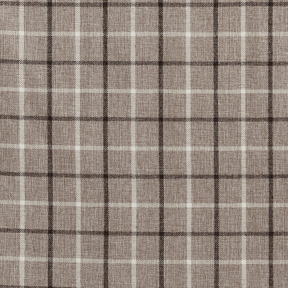 Plaid Rod Pocket and Back Tab Curtain Panel with Fleece Lining Brown 50×95″
