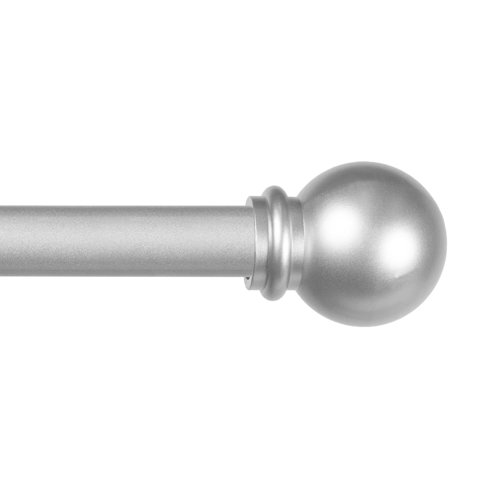 Adjustable Decorative Curtain Rod 48-86″ Brushed Nickel, 5/8″ Steel Tube, Ball E