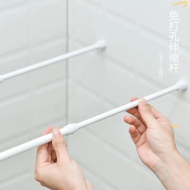 Telescopic Curtain Rod 30-90CM Spring Tension Extendable Window Pole