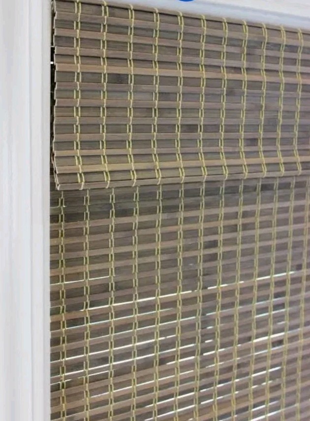 Cordless Bamboo Roman Shades – Flatweave, Driftwood 26 1/2″ X 48″ (Actual)