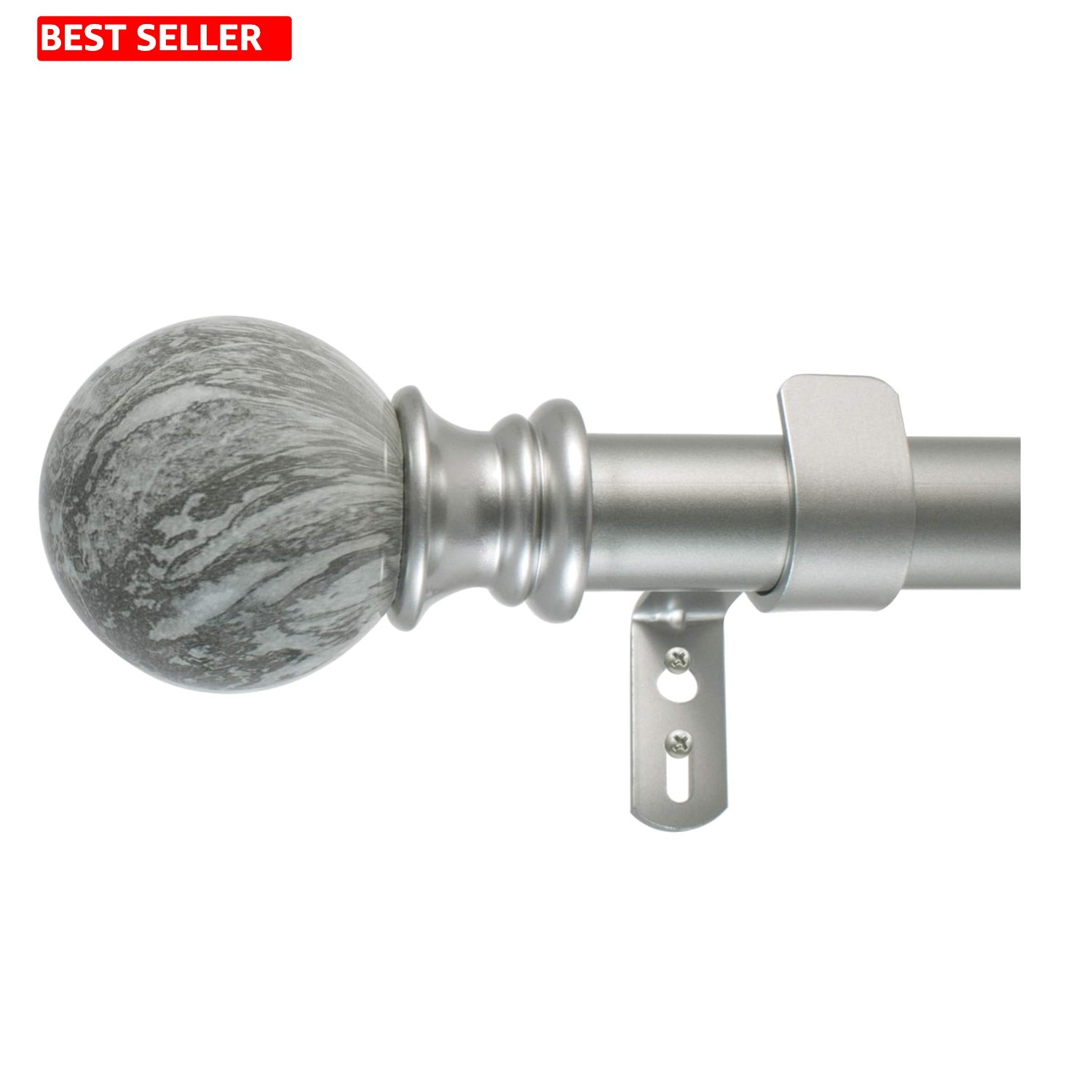 Antique Silver Single Curtain Rod Set, 72-144 Inches – Stylish & Durable