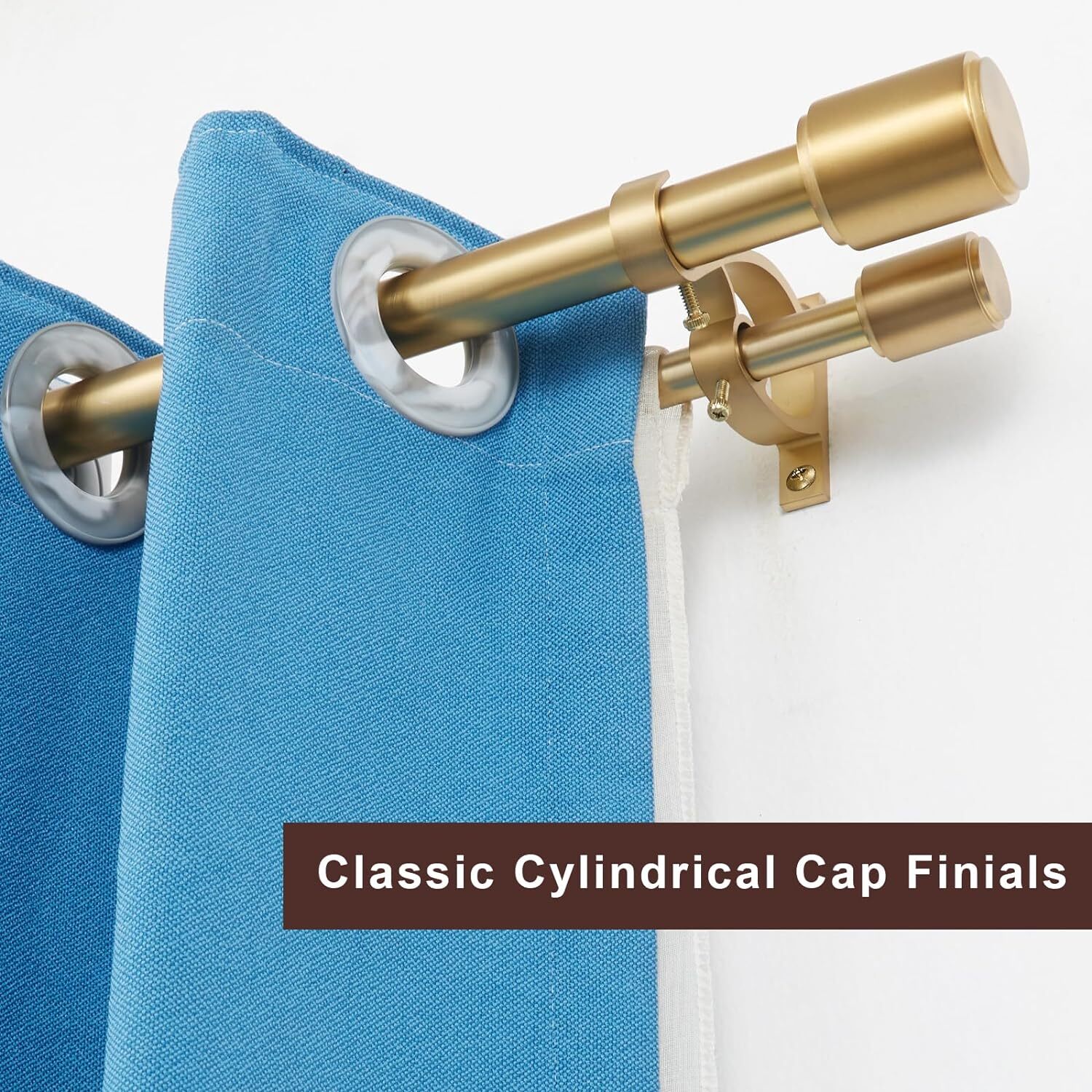 Warm Gold Double Curtain Rods, Double Drapery Rod 36-72 Inch, Decorative Curt…