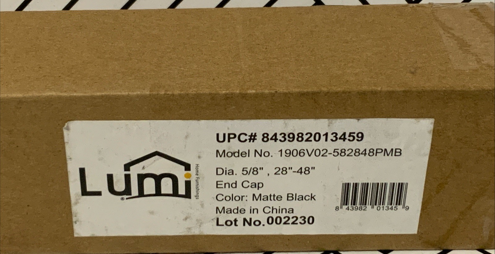 🥥 Lumi Single Curtain Rod End Cap Matte Black🆕 DISTRESSED BOX‼️AS SHOWN👇