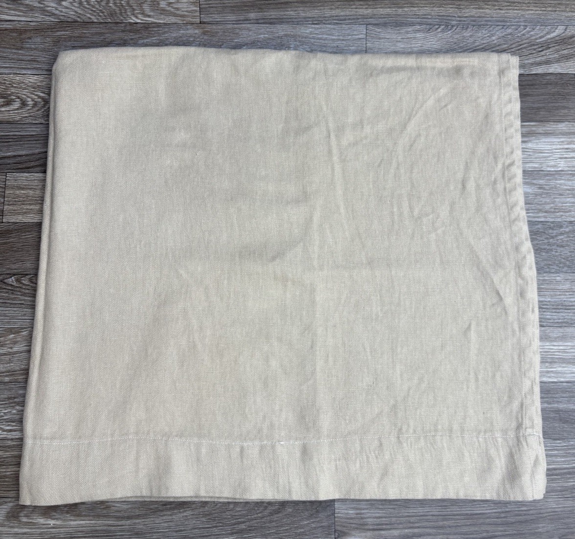 West Elm 100% Linen (2) Curtain Panels 46×86 Beige Rod Pocket Opaque