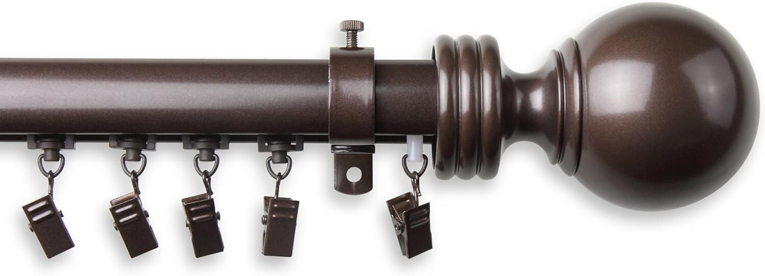 110 – 156 in. Cordless Traverse Curtain Rod – W/40 Sliders Cocoa CH150-04-110-7