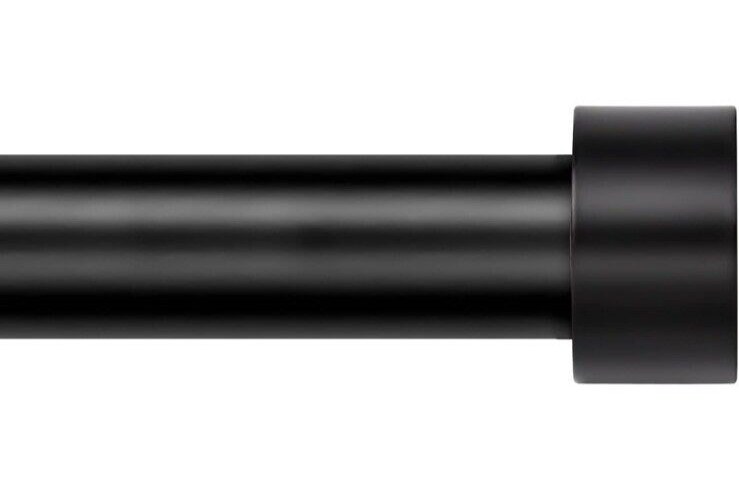 Kamanina 1 Inch Curtain Rod Single Drapery Rod 66-144 Inches(5.5-23 Ft) Black