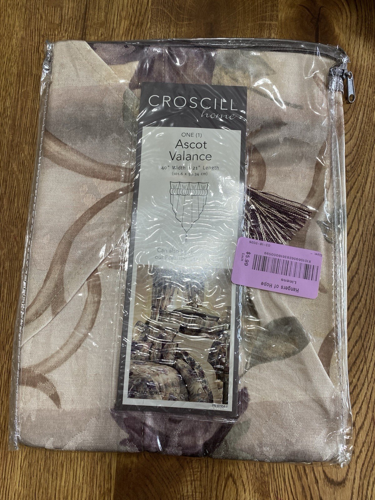 4 Croscill Amethyst Chambord 40”x21” Ascot Valance Style 3482 New! NWT
