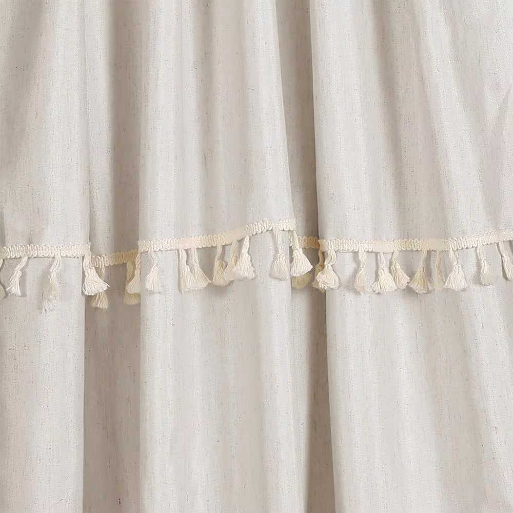 Neutral Linen Back Tab Room Darkening Curtain – 40 In. W X 84 In. L
