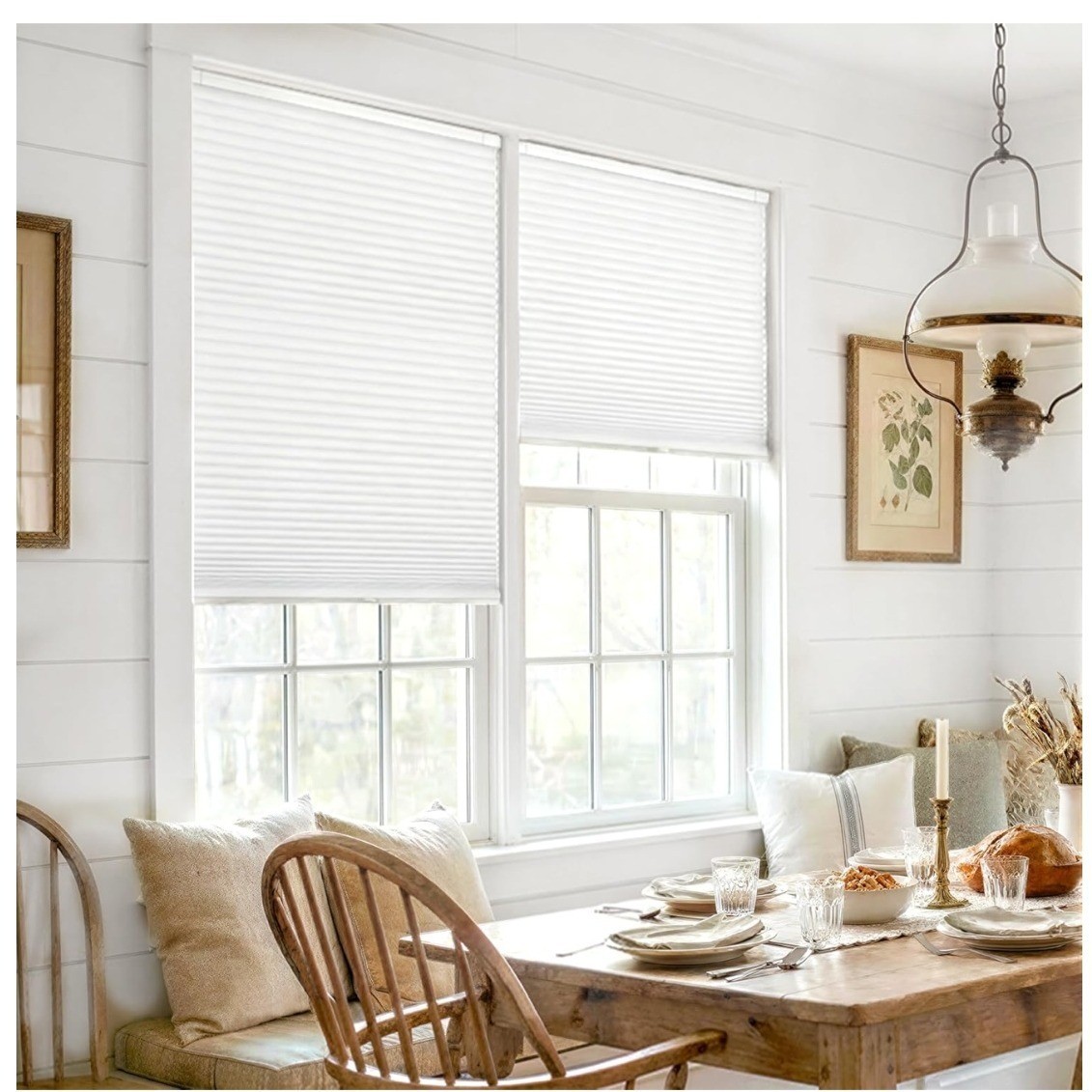 LazBlinds Cordless Blackout Cellular Shades No Drill Silver White 31.5W x 72H