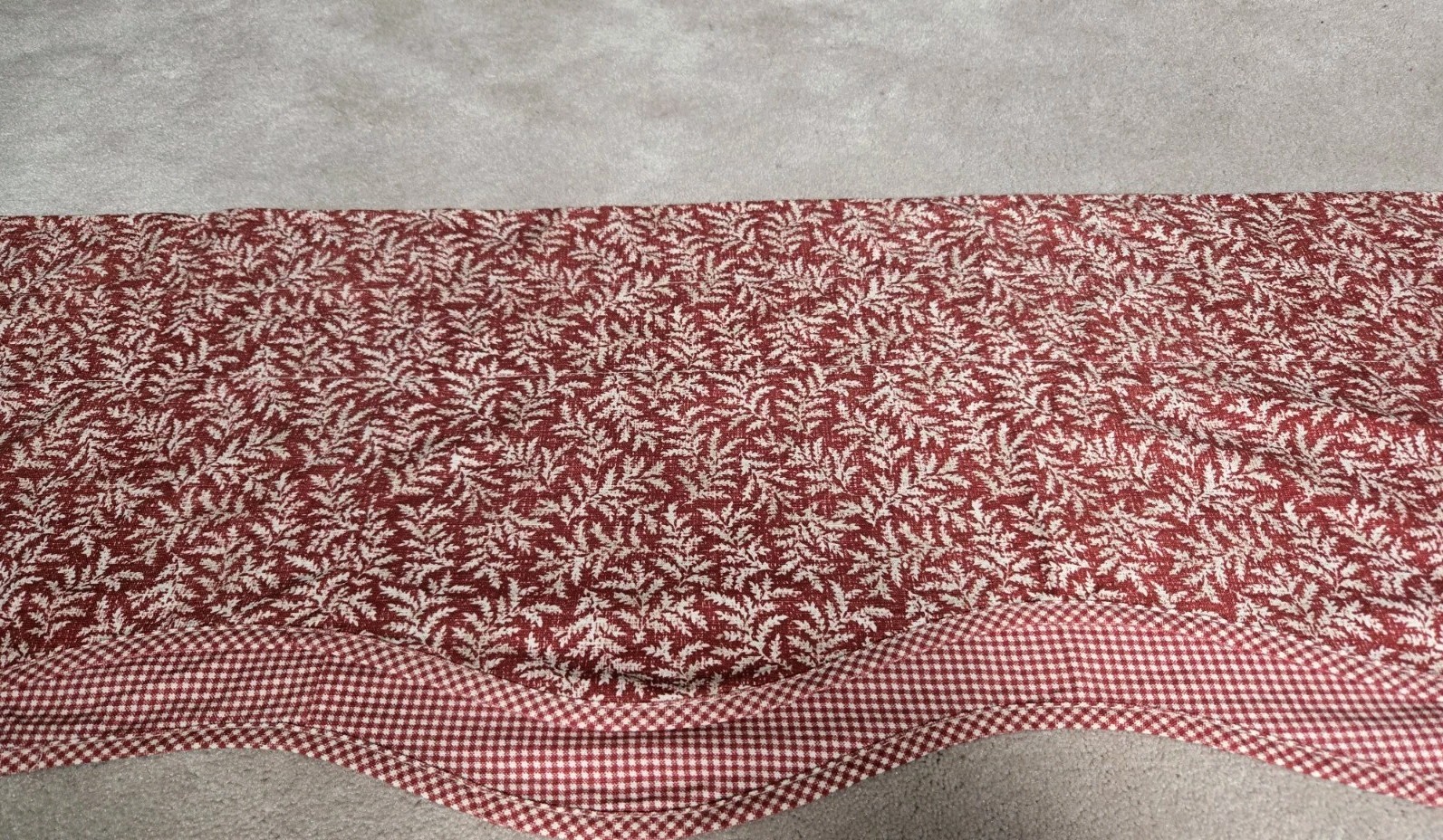 WAVERLY Red FERNWOOD Valance 76×16 COTTON Drapery GINGHAM FERN USA
